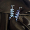 Rosegold Crystal Leaf Dangler Earrings