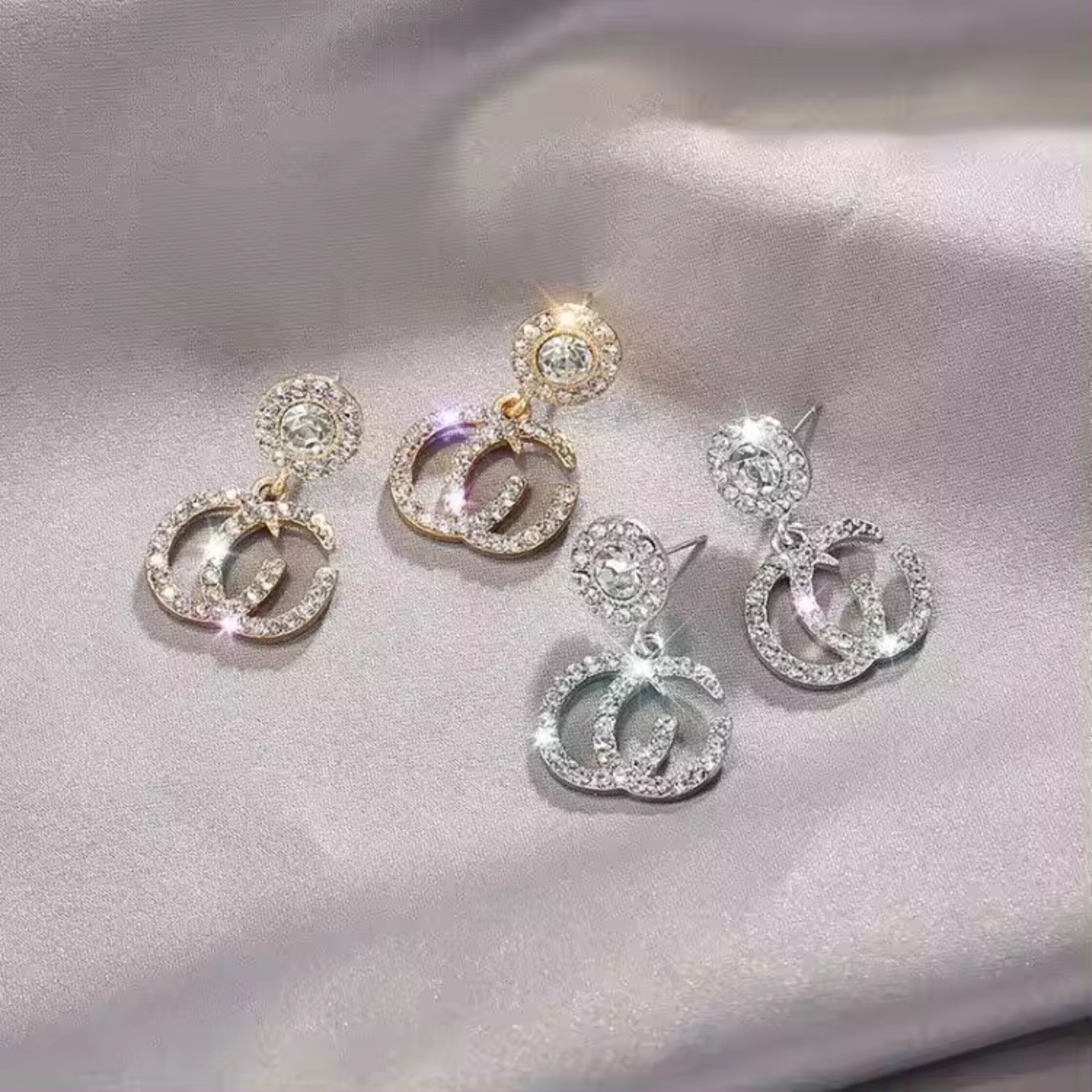Luxury Crystal CC Earrings