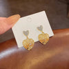 Grey Crystal Heart Earrings