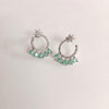 AD Flower Round Jhumka Mint Green