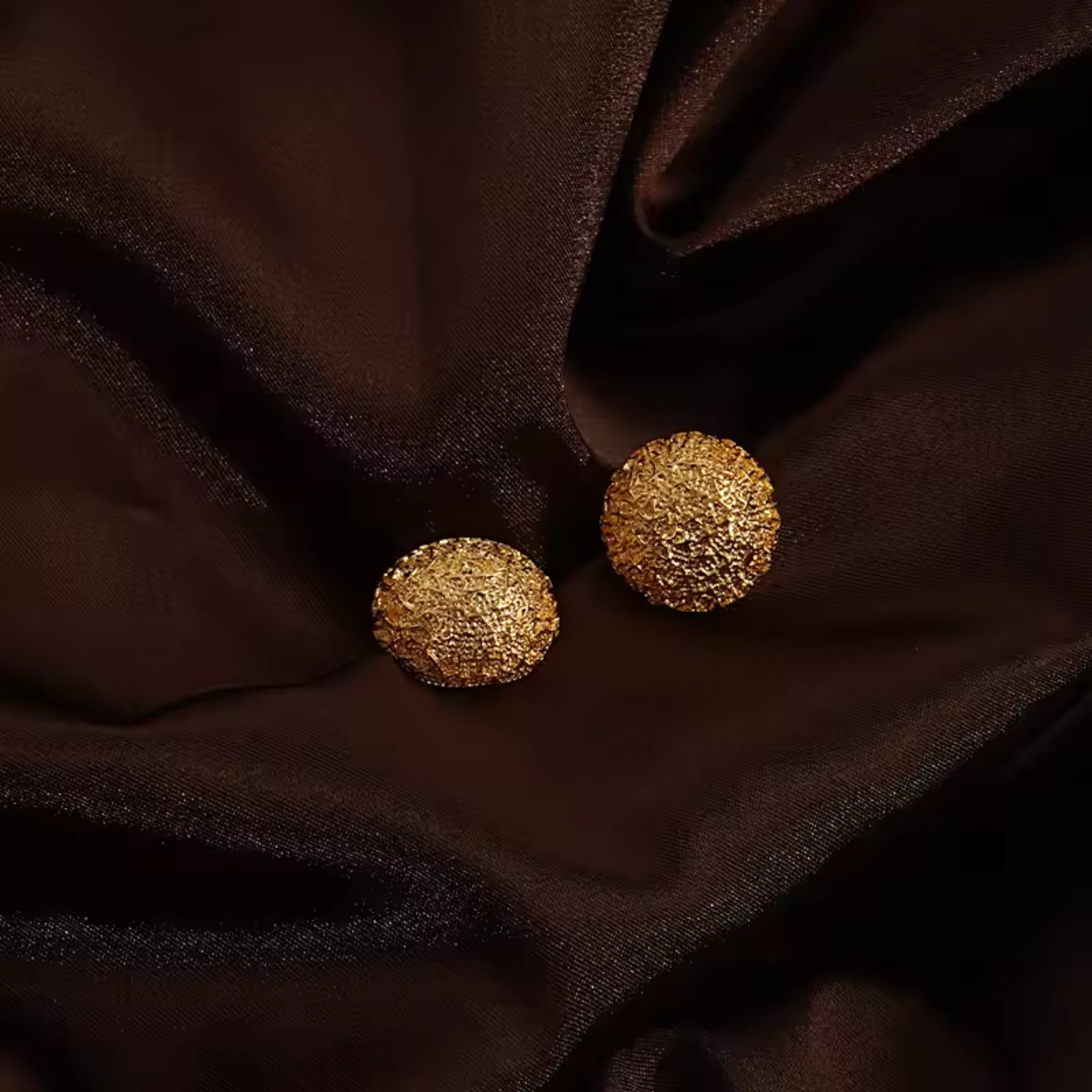 Copper Exquisite Designer Textured Statement Stud Earrings