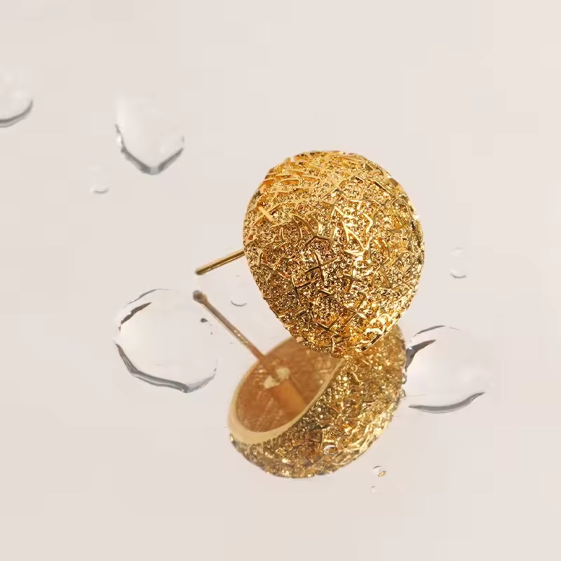 Copper Exquisite Designer Textured Statement Stud Earrings