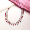 Radiant Zig Zag AD Red Necklace Set