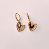 Golden & Black Heart Hoop Earrings
