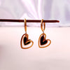 Golden & Black Heart Hoop Earrings