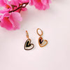 Golden & Black Heart Hoop Earrings