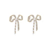 Shimmering Crystal Bow Stud Earrings