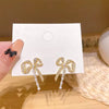 Shimmering Crystal Bow Stud Earrings