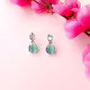 Mint Green AD Water Droplet Earrings