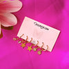 Golden Star & Blossom Hoops Combo Set – 6 Pairs of Everyday Elegance