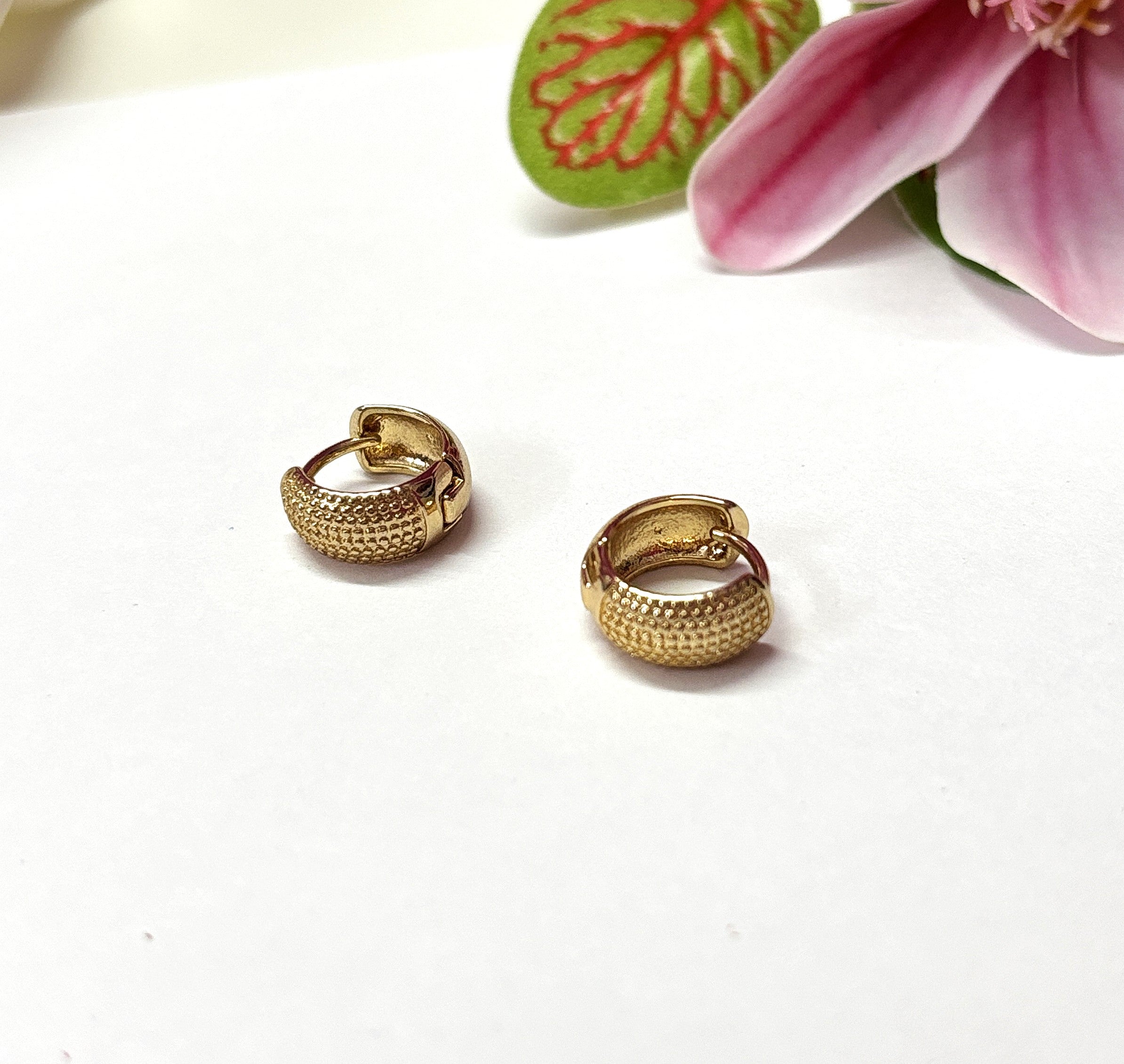 Gold Hoop & Heart Stud Earrings Set – 5 Pairs for Women