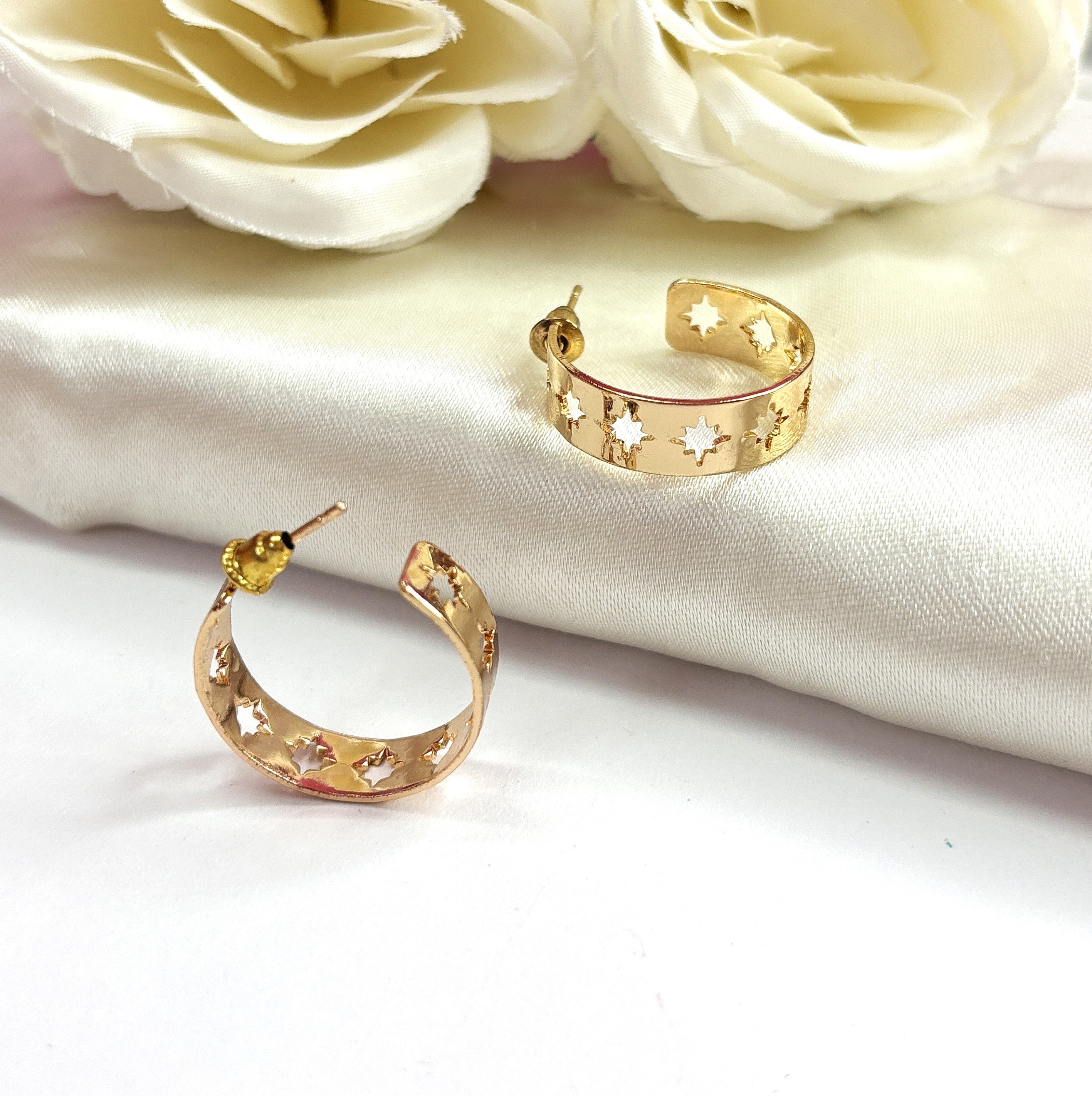 Star Cutout Gold Hoop Earrings – Shine Subtly, Glow Daily