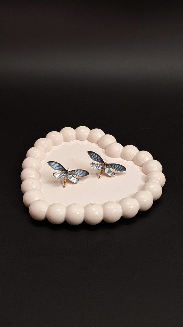Dragonfly Enamel Stud Earrings – Elegant Nature-Inspired Design