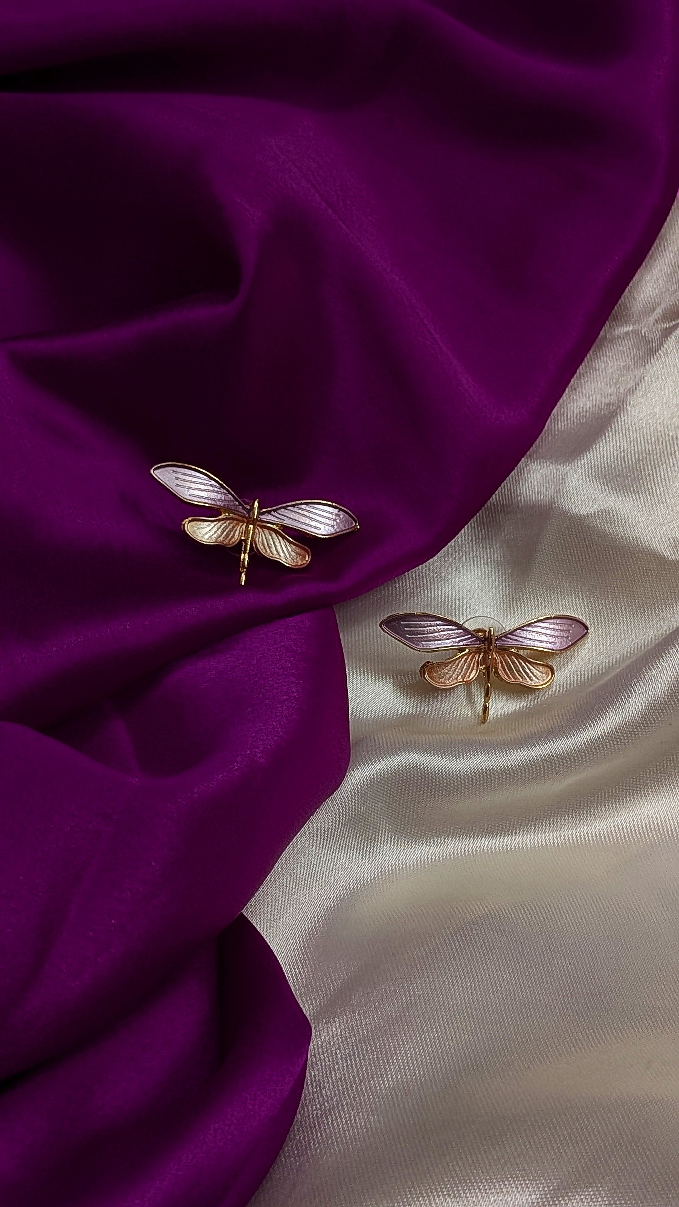 Dragonfly Enamel Stud Earrings – Nature-Inspired Jewellery Collection