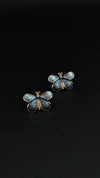 Grey Butterfly Enamel Stud Earrings