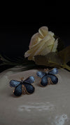 Grey Butterfly Enamel Stud Earrings