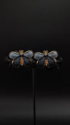 Grey Butterfly Enamel Stud Earrings