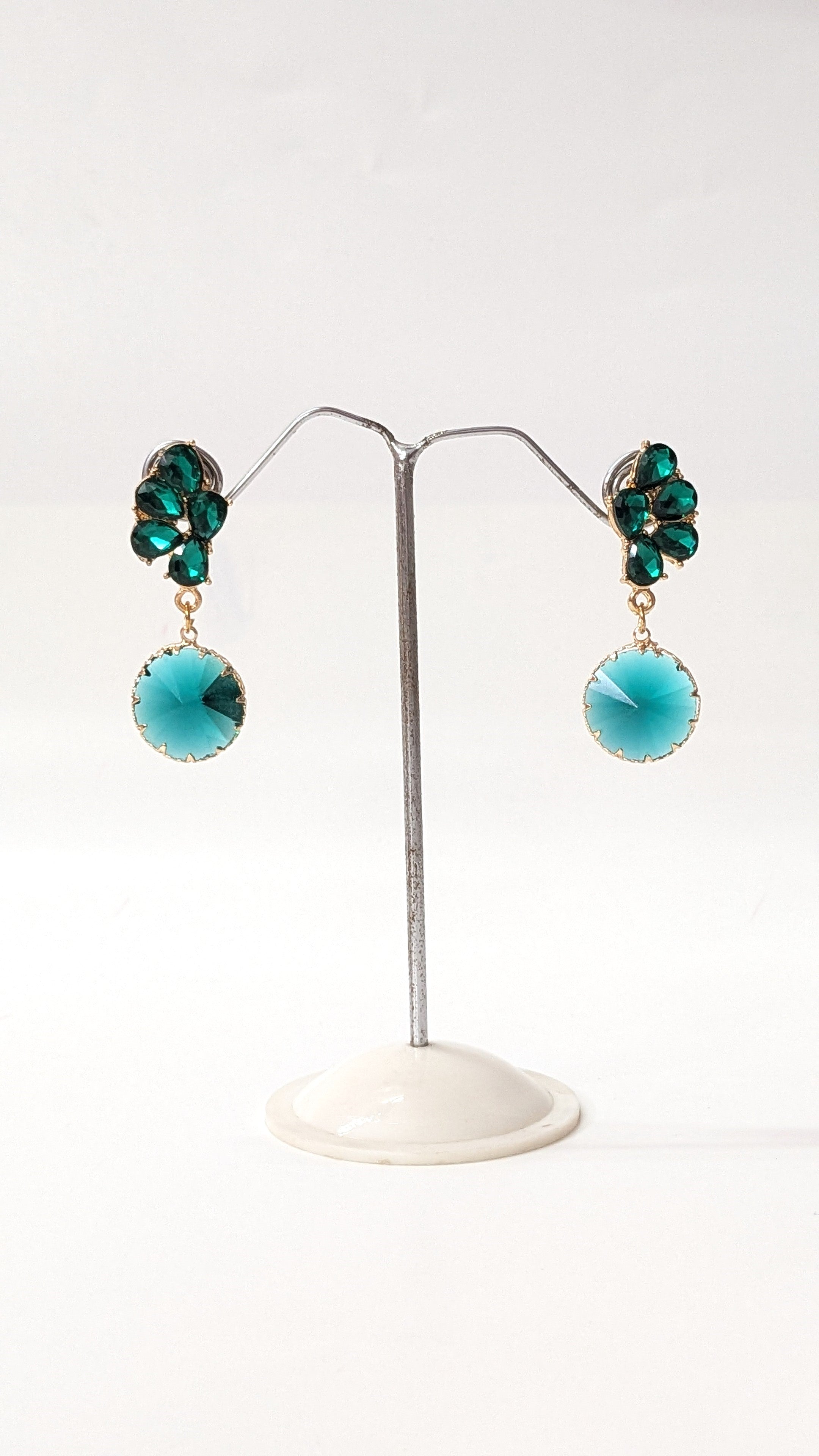 Emerald Green Crystal Drop Earrings