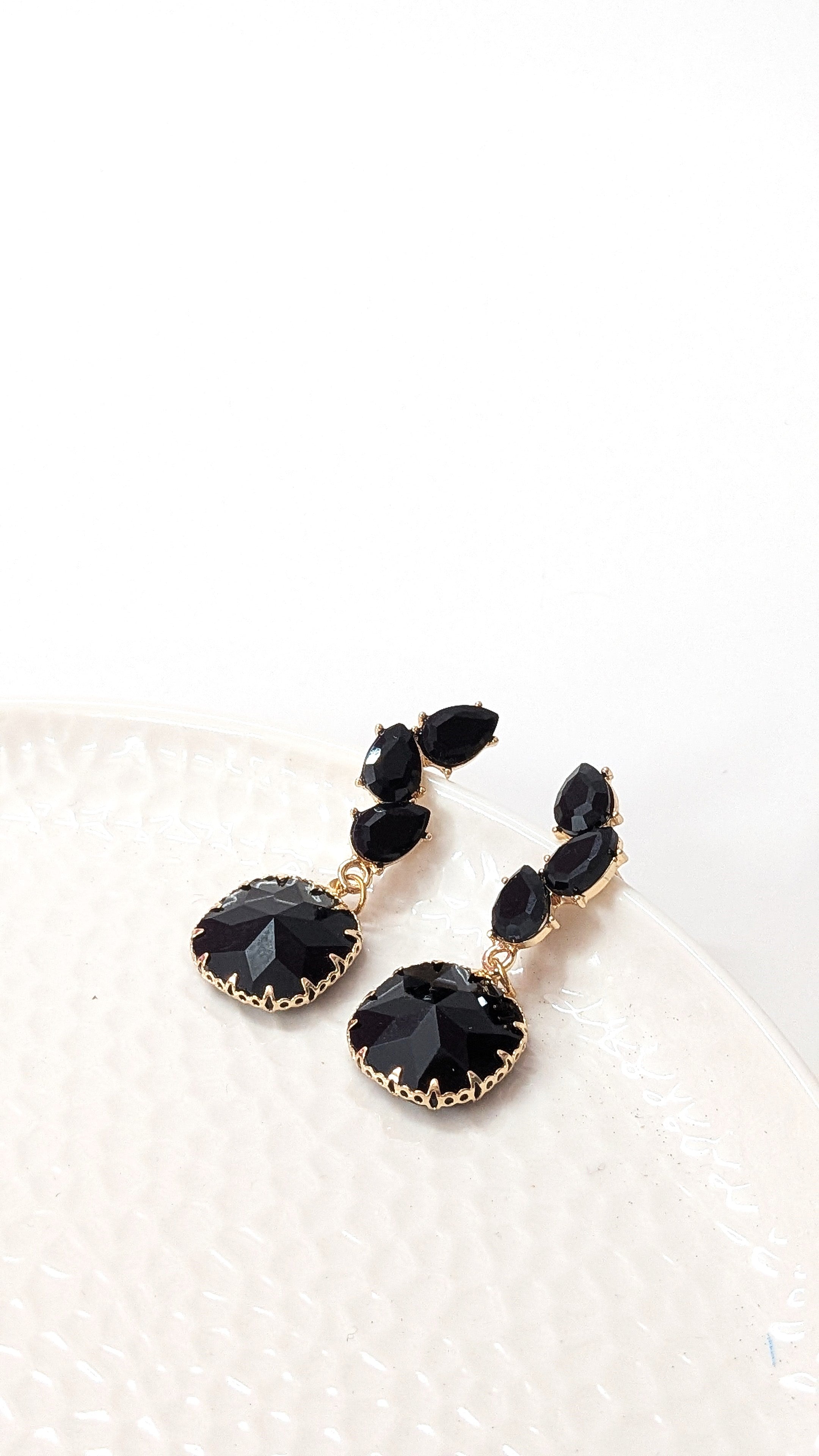 Black Crystal Statement Earrings