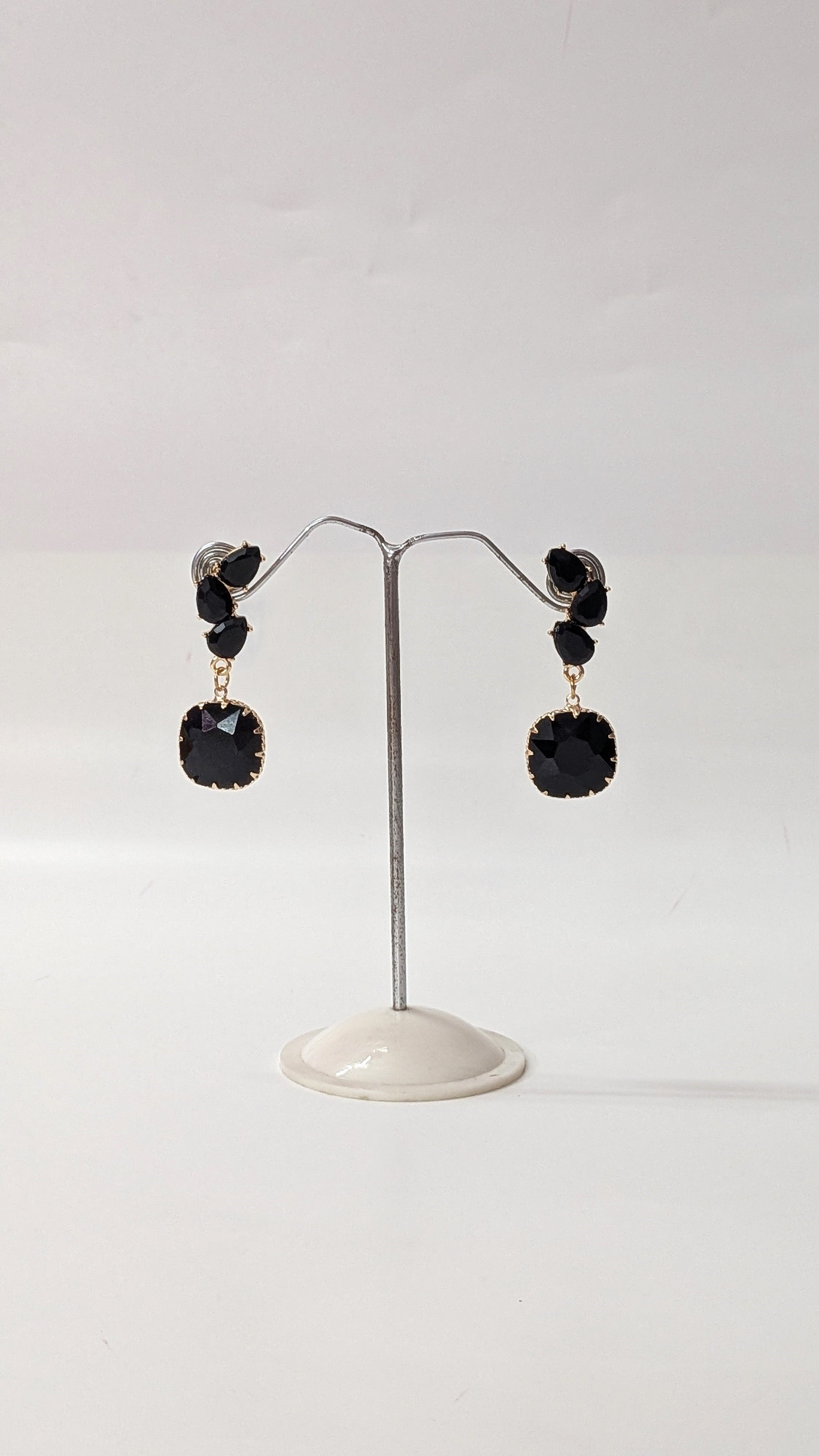 Black Crystal Statement Earrings
