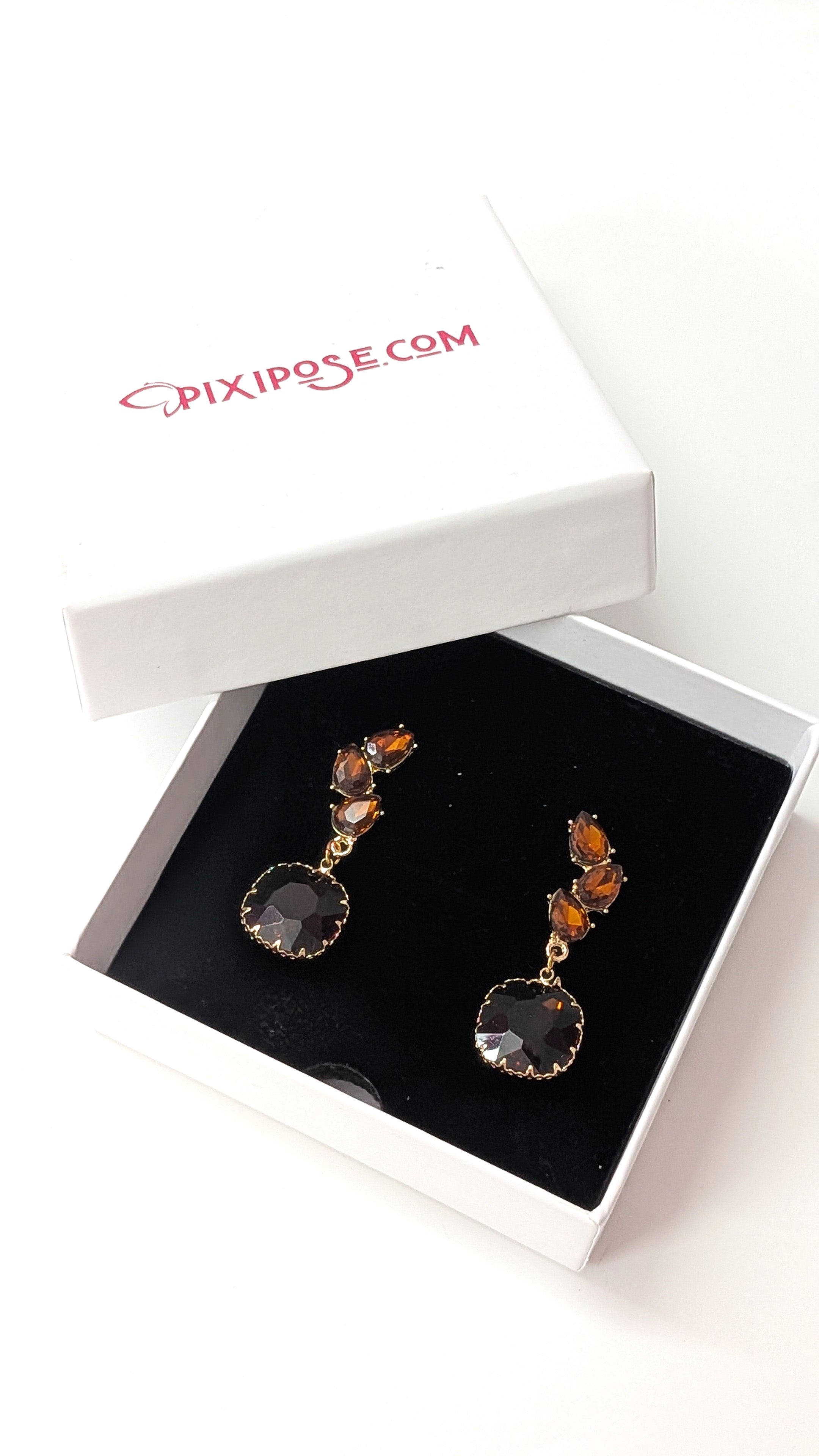 Vintage Amber Drop Earrings
