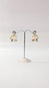 Pastel Floral Hoop Earrings Cute Dainty Gold Earrings