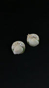 Coastal Charm Seashell Beach Theme with Pearls Stud Earrings