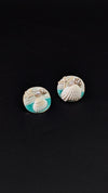 Ocean-Inspired Mint green Seashell Stud Earrings