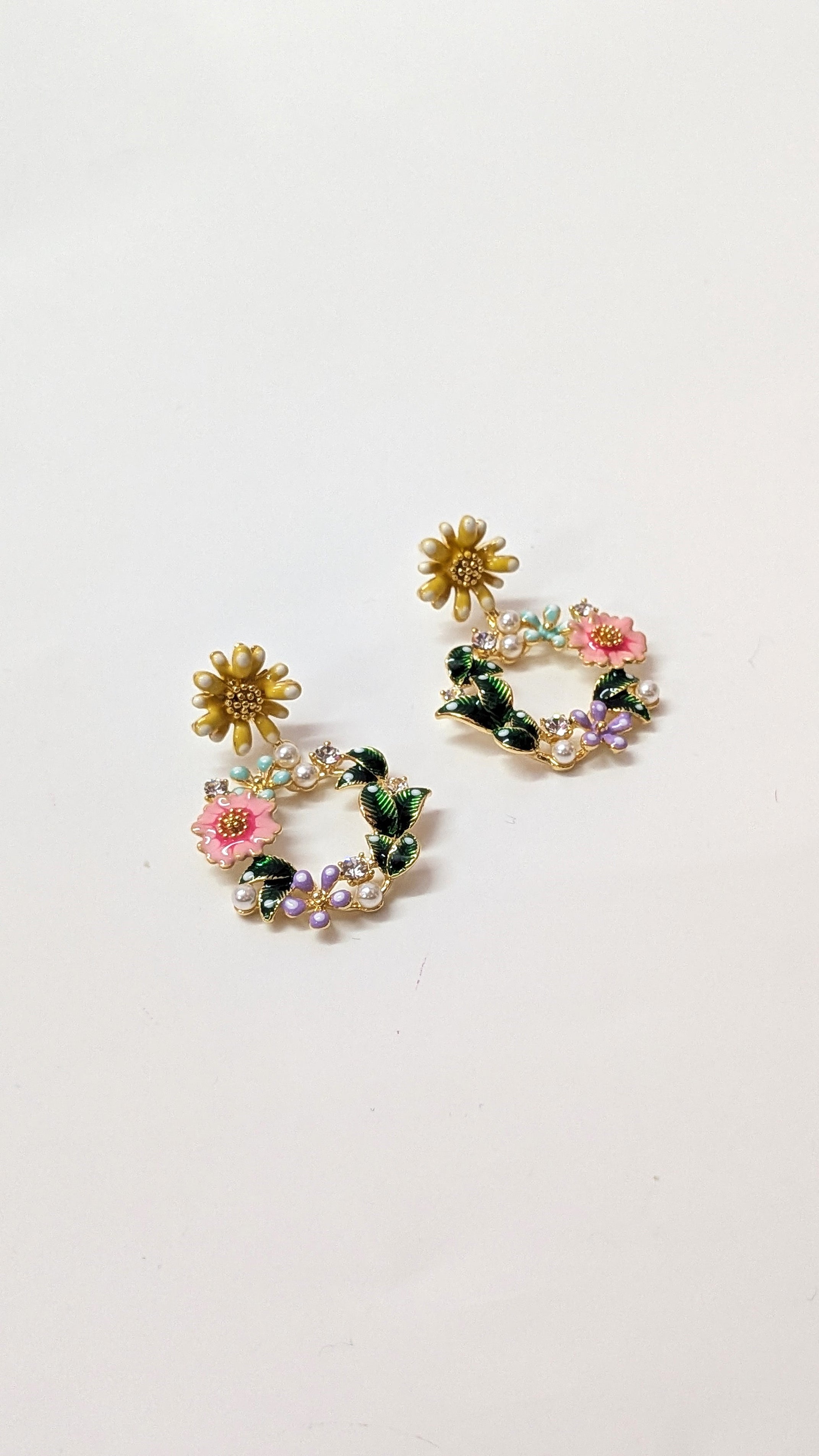 Colorful Floral Hoop Earrings – Spring Garden Style for Women