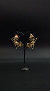 Gold butterfly wings earrings