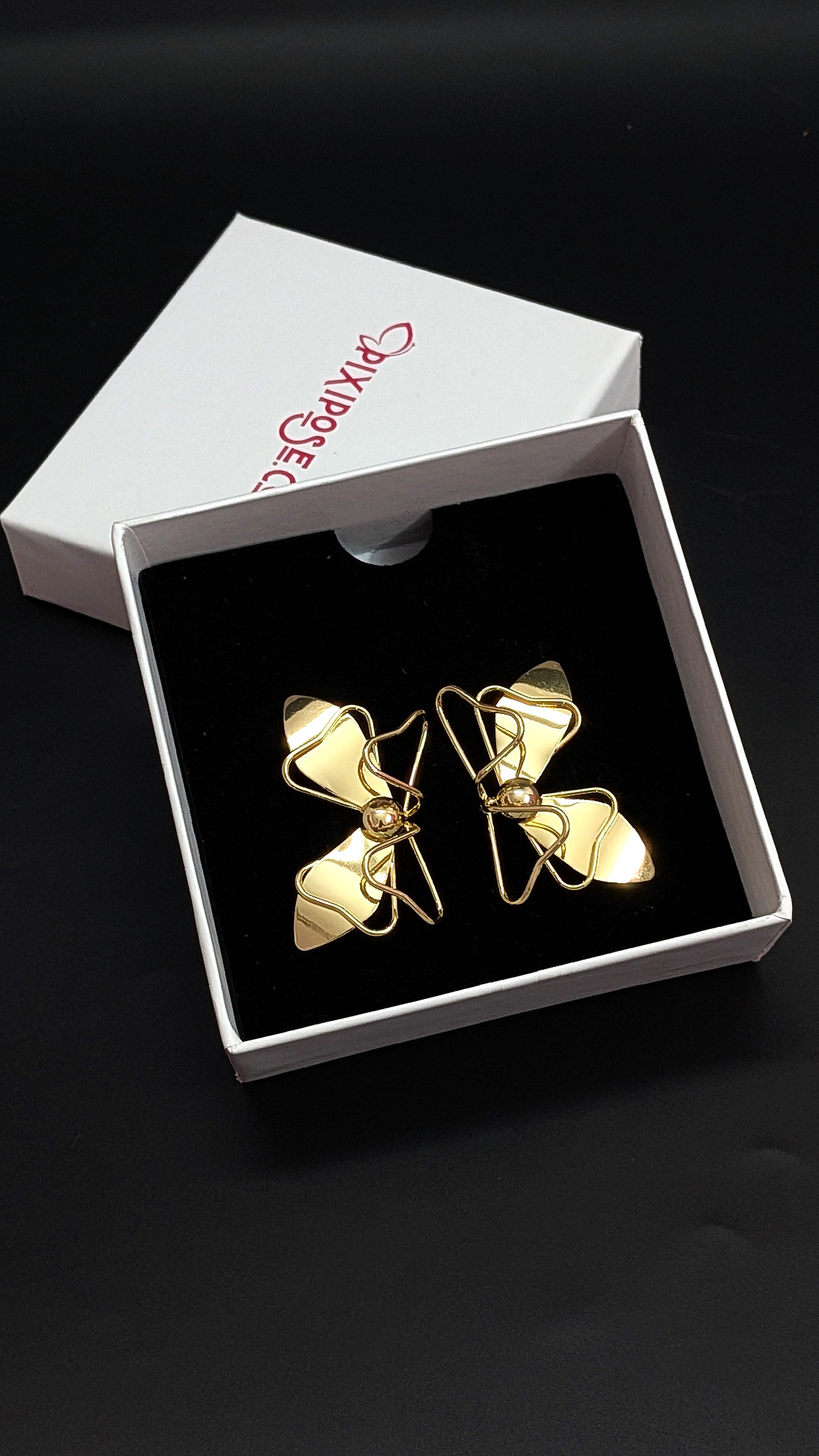 Gold bow knot earrings