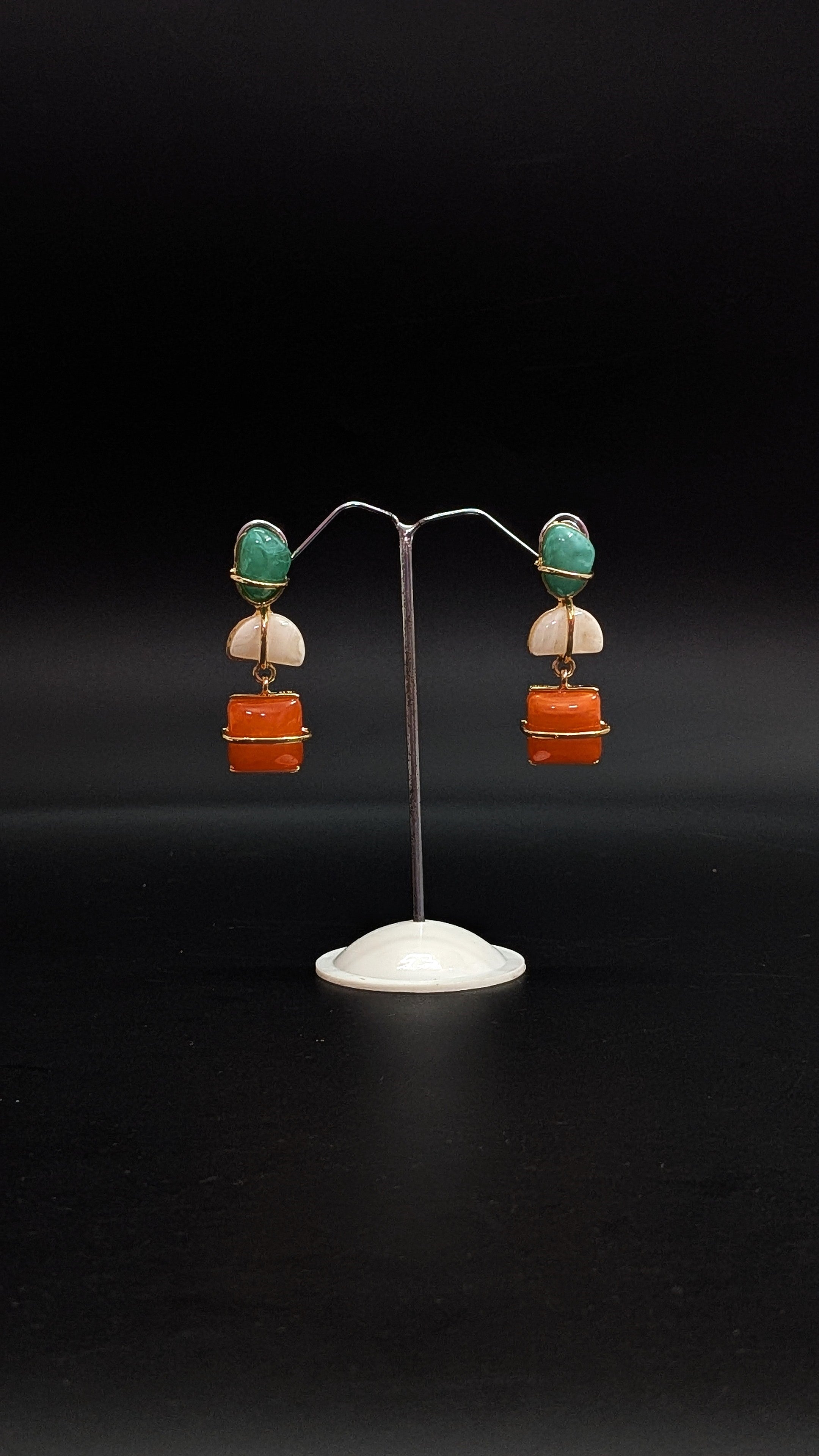 Tangerine Mint Drop Earrings