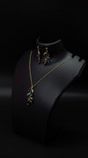 Elegant Leaf Pendant Set with Danglers