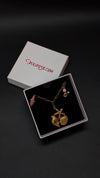 Golden Seashell Charm Necklace with Watermelon & Starfish Accents