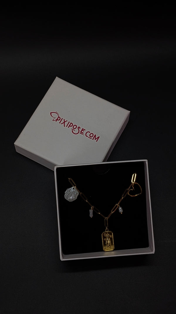 Gold Multi Charm Necklace