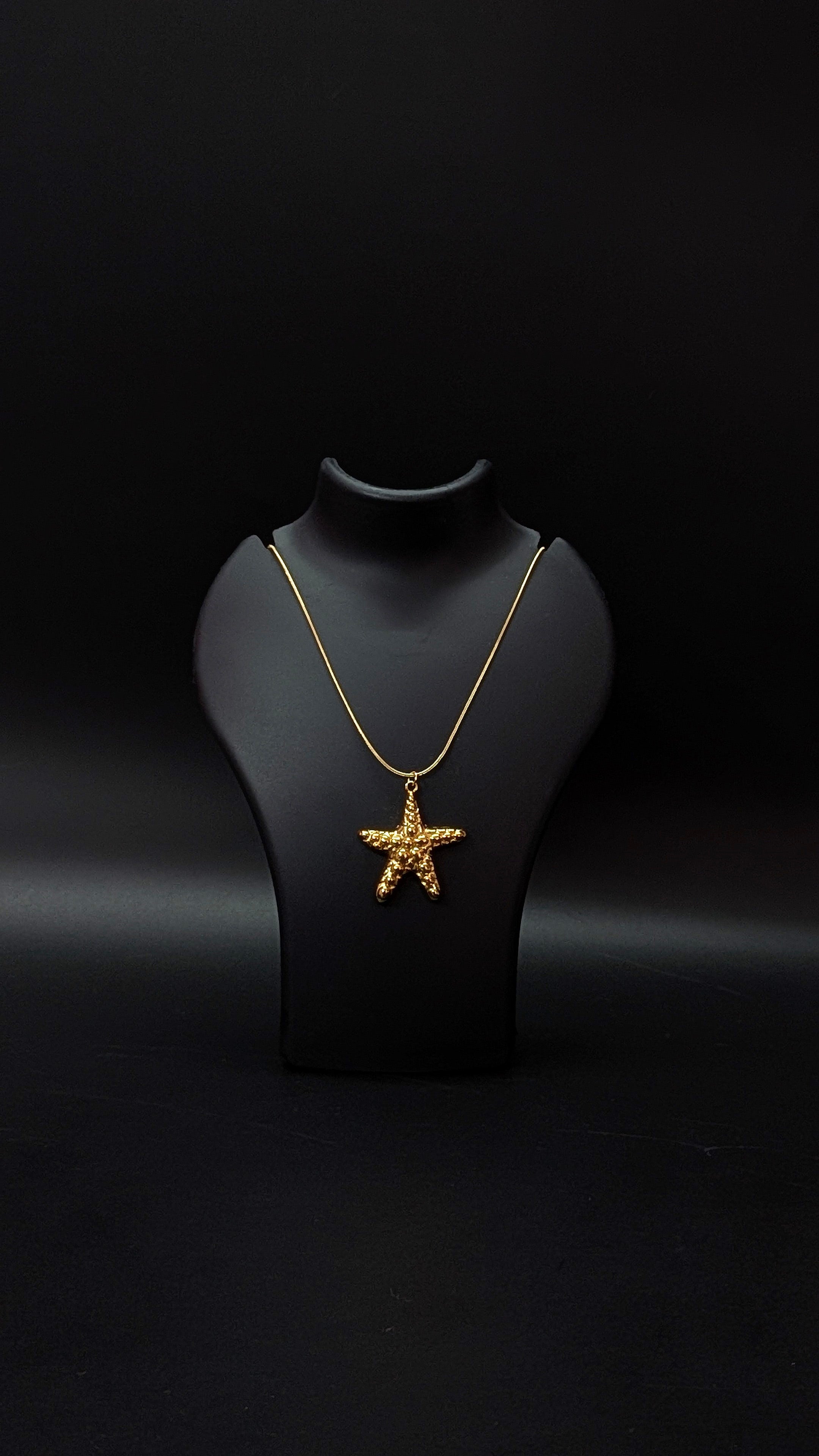 Golden Starfish Pendant Necklace – Coastal Charm Jewelry