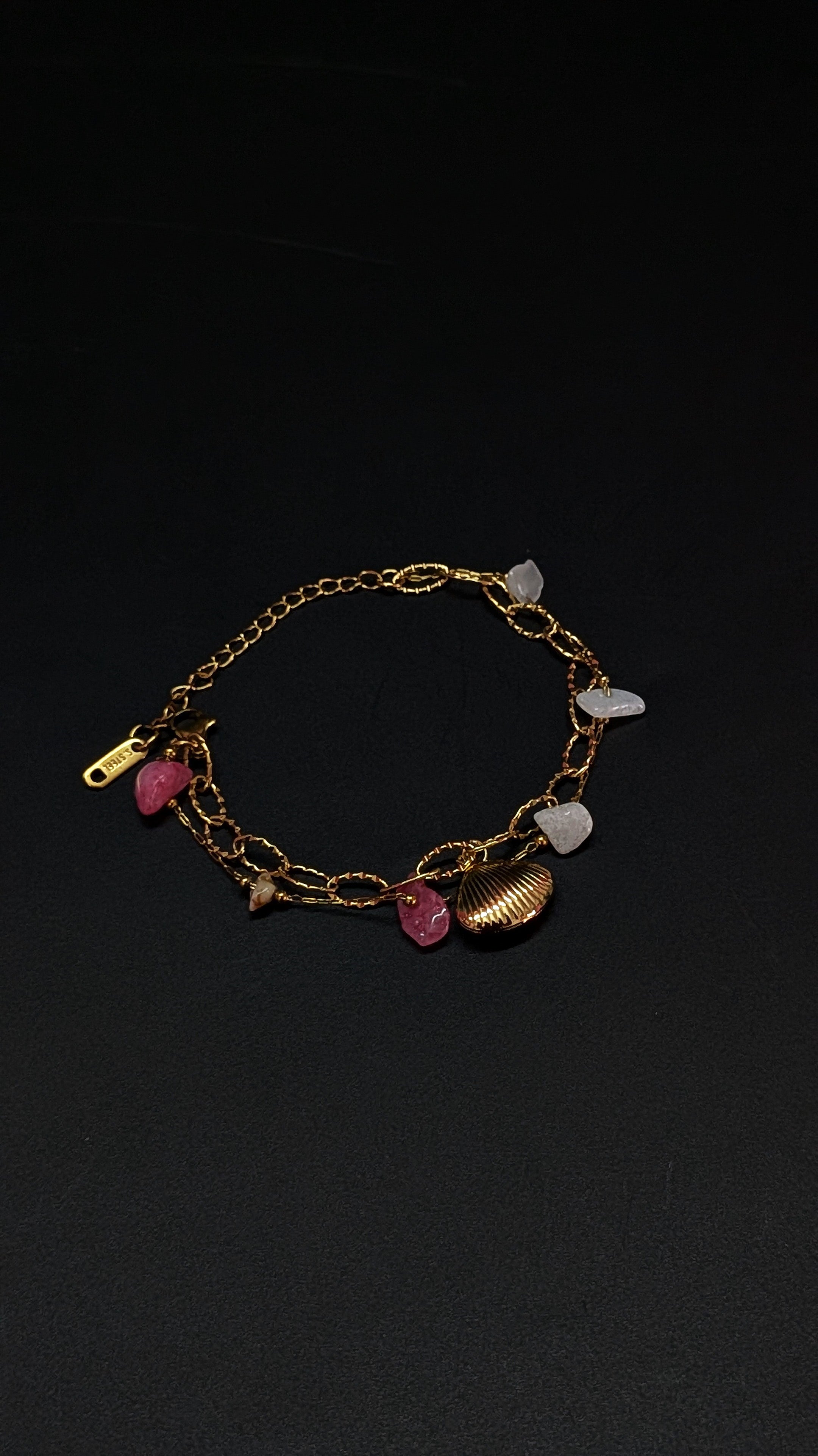 Gold Shell Boho Beach Stone Bracelet