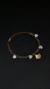 Gold Ocean Shell Heart Charm Bracelet