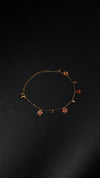 Gold four leaf lucky clover charm bracelet
