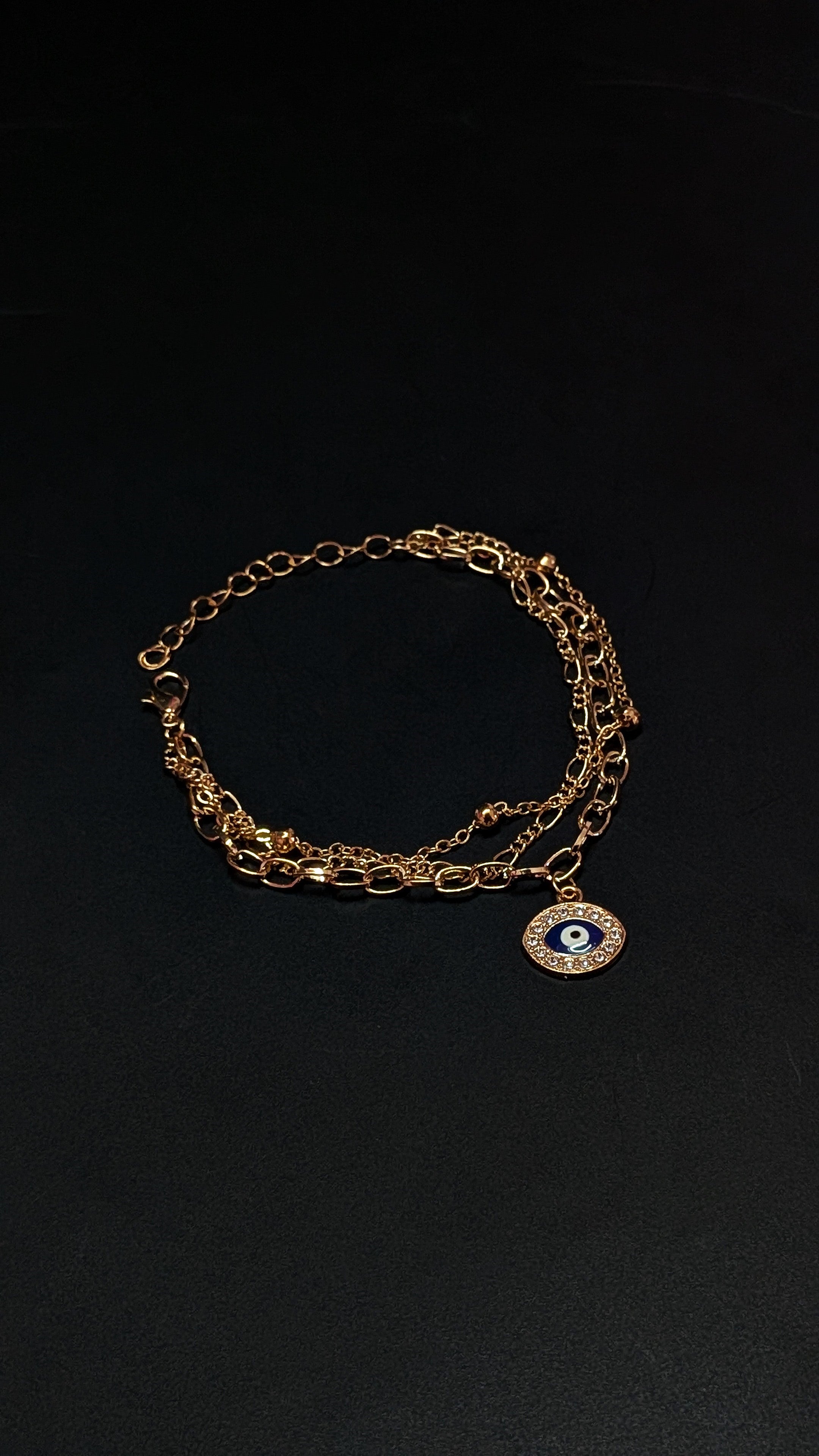 Gold Evil Eye Chain Bracelet – Layered Protection Jewelry