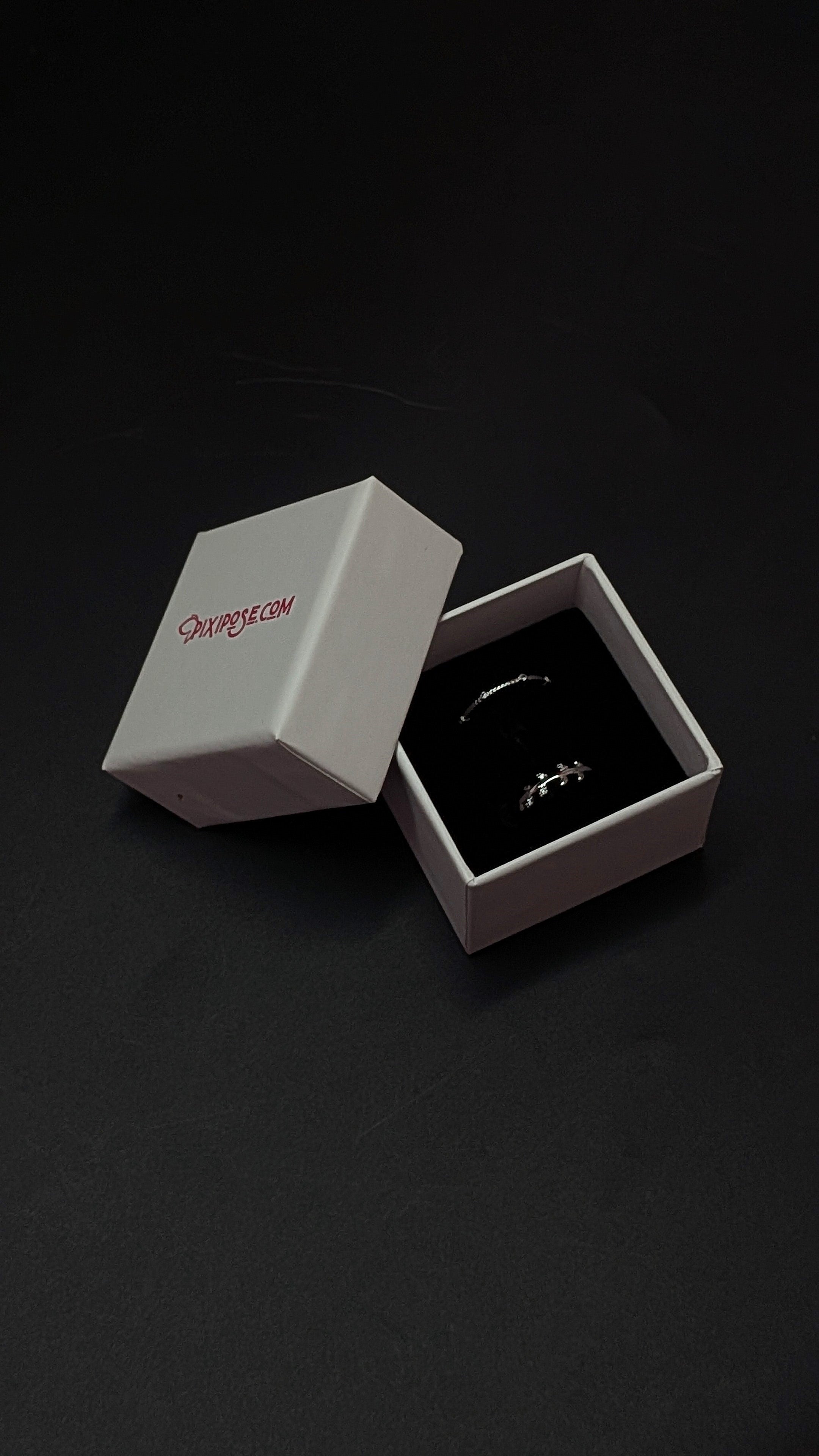 Minimal Silver Adjustable Couple Rings