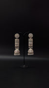 Oxidised Silver Ethnic LongSparkling Jhumka Earrings