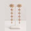 Dreamy Pastel Bloom Long Earrings – Rose Gold Finish