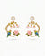 Pastel Floral Hoop Earrings Cute Dainty Gold Earrings