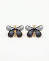 Grey Butterfly Enamel Stud Earrings