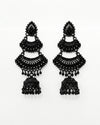 Black Chand Bali Earrings – Traditional Jhumka for Women