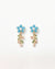 Blue Floral Enamel Dangler Earrings