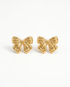 Golden Bow Stud Earrings