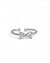 Radiant Crystal Bow Silver Adjustable Ring with Dainty