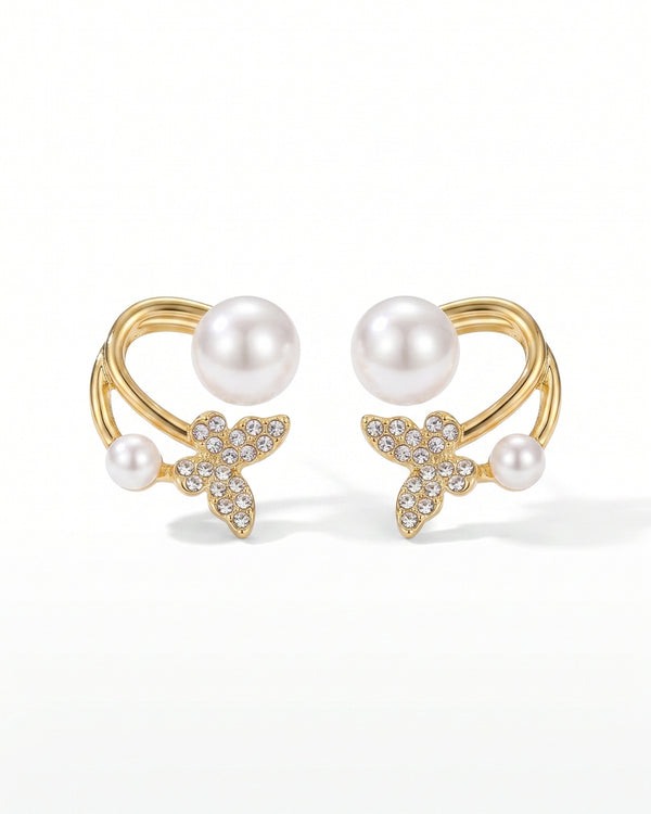 Brilliant Diamond Butterfly Stud Earrings